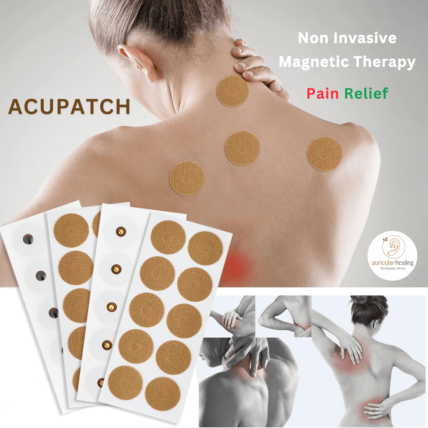 Acupressure Magnetic Pain Patch~Gold