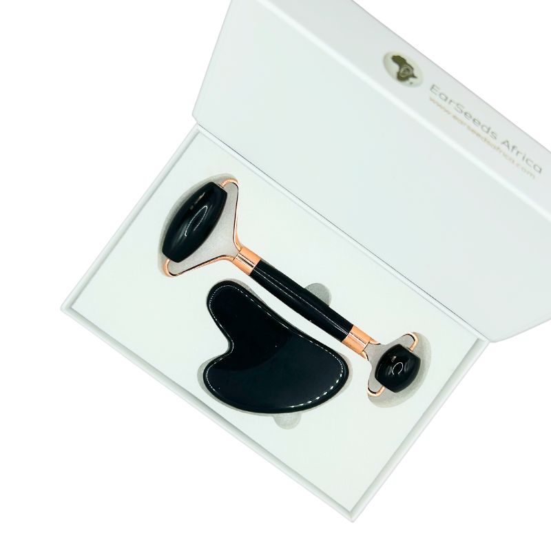 Obsidian Quartz Guasha Roller Set