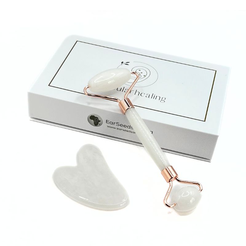 White Quartz Guasha Roller Set