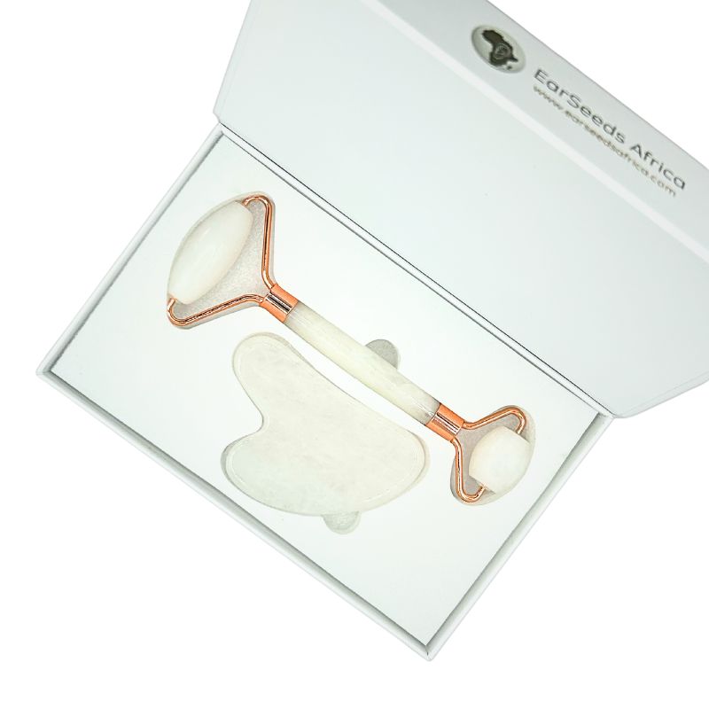 White Quartz Guasha Roller Set